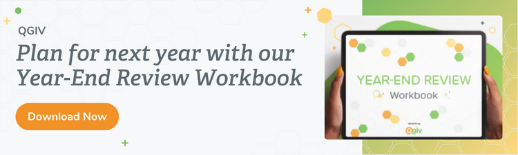 Plan for next year with our Year-End Review Workbook Download now (screenshot of workbook cover on tablet)