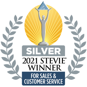 Silver Stevie Award badge for Sales and Customer Service